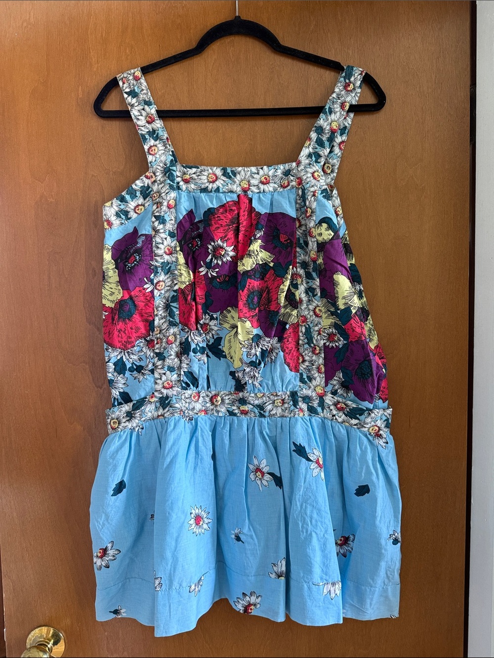 French Connection Light Blue Floral Babydoll Sundress